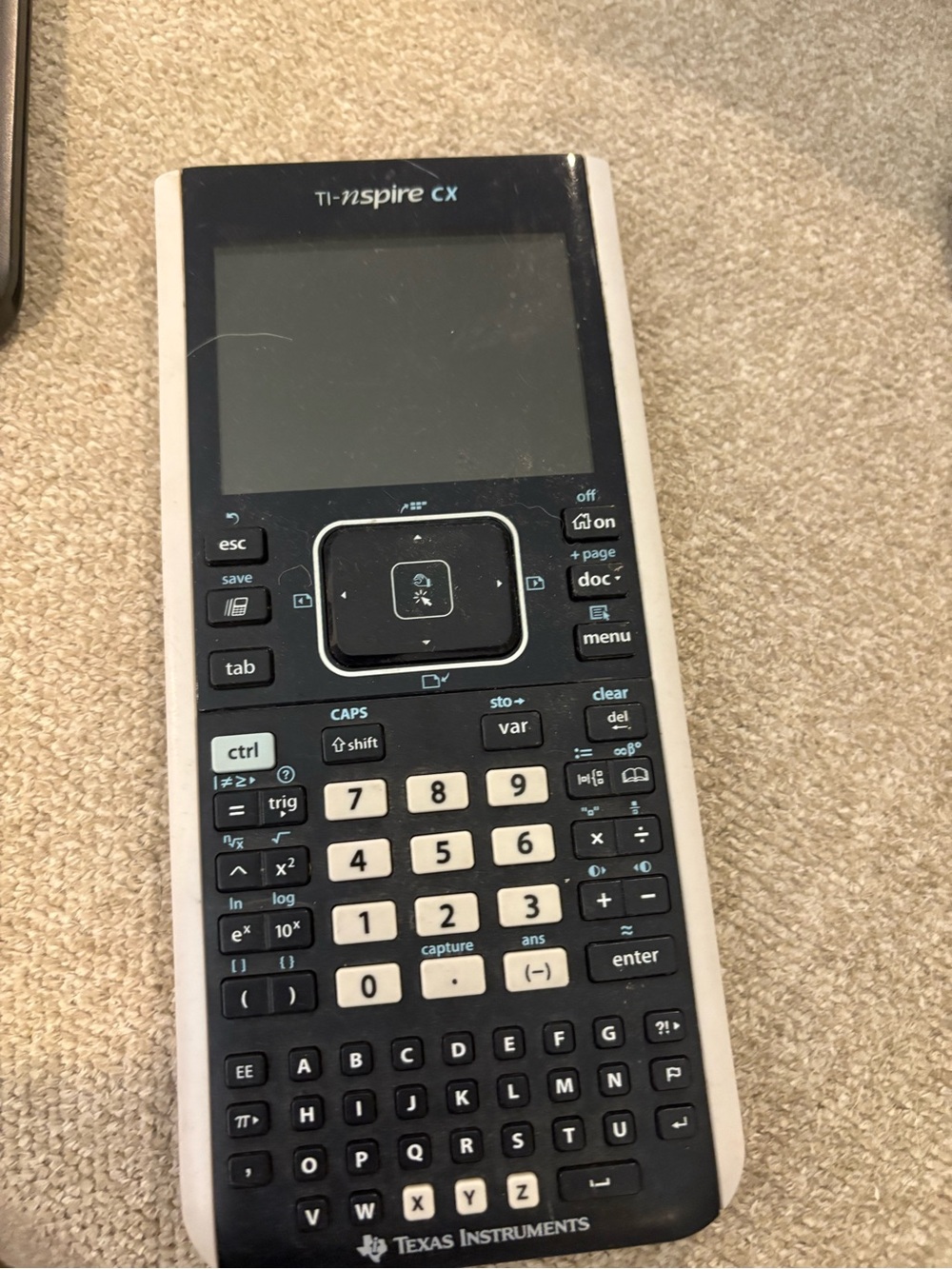 Texas Instrumentst TI-Nspire CX Graphing Calculator - Black and White Trim